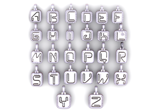 ALL PRECIOUS ALPHABET PENDANT 3D PRINTABLE MODEL 3D मॉडल