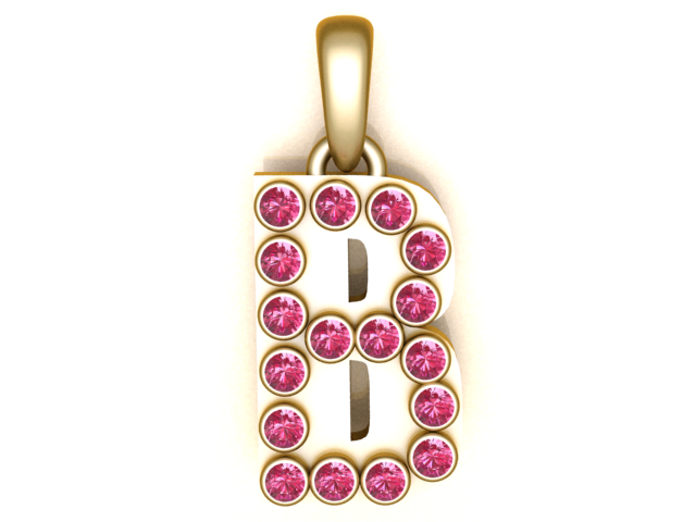HIP HOP ALPHABET B PENDANT 3D PRINTABLE MODEL 3D मॉडल .c4d .max .obj .3ds .fbx .stl .blend 