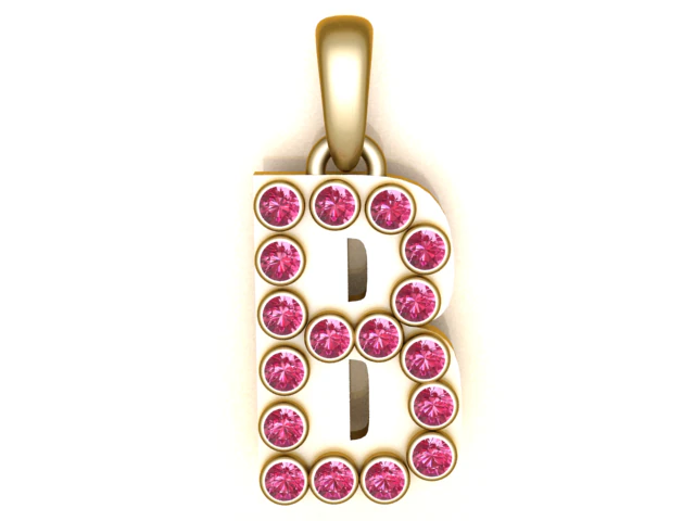HIP HOP ALPHABET B PENDANT 3D PRINTABLE MODEL 3D Model .c4d .max .obj .3ds .fbx .stl .blend