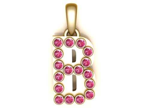 HIP HOP ALPHABET B PENDANT 3D PRINTABLE MODEL Model 3D