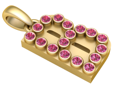 HIP HOP ALPHABET B PENDANT 3D PRINTABLE MODEL 3D मॉडल