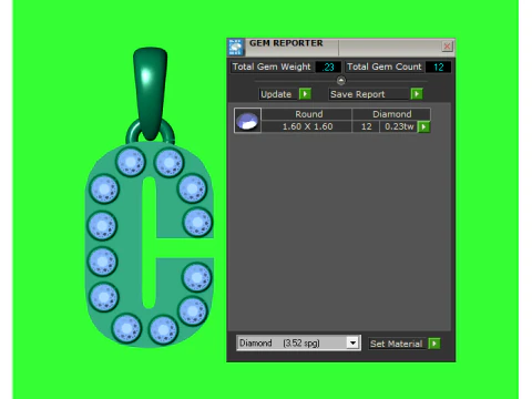 HIP HOP ALPHABET C PENDANT 3D PRINTABLE MODEL 3D Model