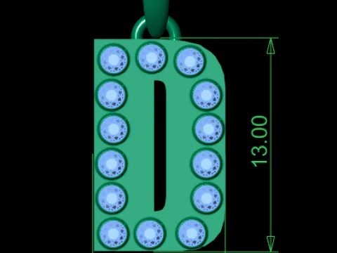 HIP HOP ALPHABET D PENDANT 3D PRINTABLE MODEL 3D Model