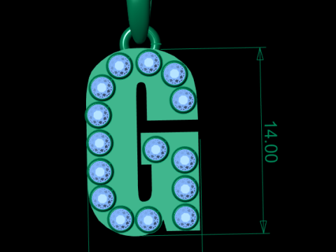 HIP HOP ALPHABET G PENDANT 3D PRINTABLE MODEL Modelo 3D