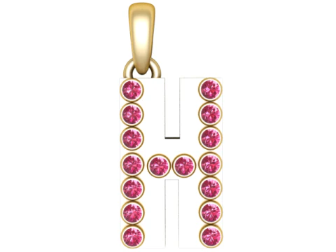 HIP HOP ALPHABET H PENDANT 3D PRINTABLE MODEL 3D Model