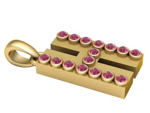 HIP HOP ALPHABET H PENDANT 3D PRINTABLE MODEL Modèle 3D