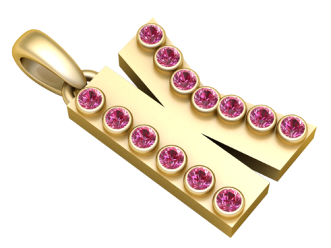 HIP HOP ALPHABET K PENDANT 3D PRINTABLE MODEL Modello 3D