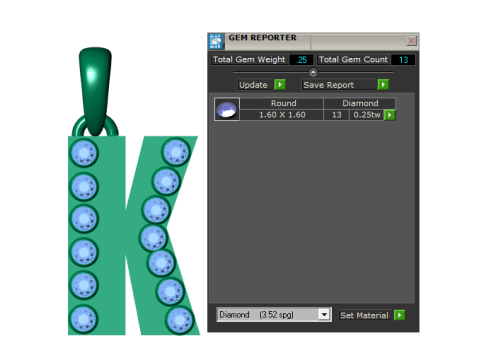 HIP HOP ALPHABET K PENDANT 3D PRINTABLE MODEL Modello 3D