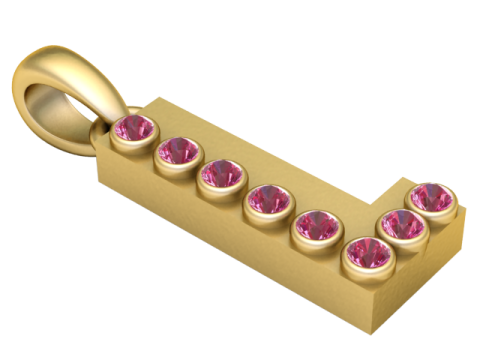 HIP HOP ALPHABET L PENDANT 3D PRINTABLE MODEL 3Dモデル
