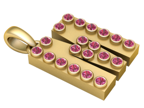 HIP HOP ALPHABET M PENDANT 3D PRINTABLE MODEL 3D 模型
