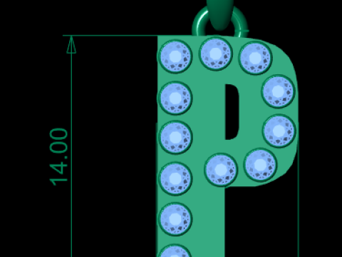 HIP HOP ALPHABET P PENDANT 3D PRINTABLE MODEL 3D Model