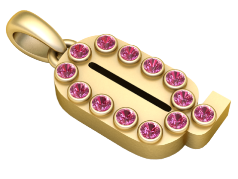 HIP HOP ALPHABET Q PENDANT 3D PRINTABLE MODEL 3Dモデル