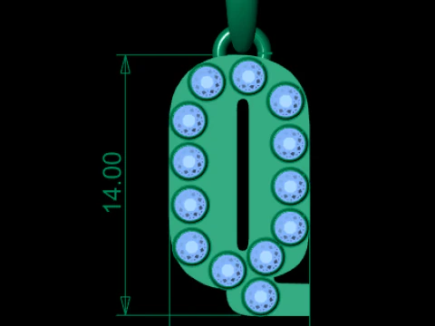 HIP HOP ALPHABET Q PENDANT 3D PRINTABLE MODEL 3D Model