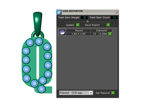 HIP HOP ALPHABET Q PENDANT 3D PRINTABLE MODEL 3Dモデル