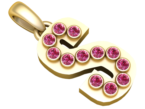 HIP HOP ALPHABET S PENDANT 3D PRINTABLE MODEL 3Dモデル