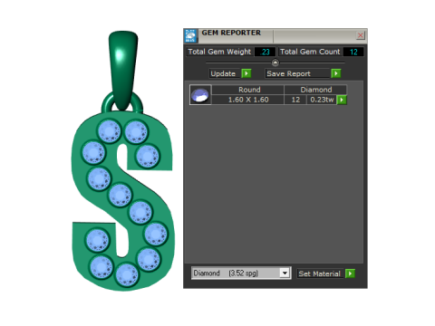 HIP HOP ALPHABET S PENDANT 3D PRINTABLE MODEL 3Dモデル