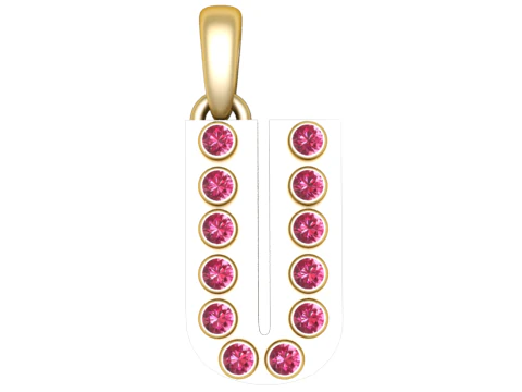 HIP HOP ALPHABET U PENDANT 3D PRINTABLE MODEL 3D Model .c4d .max .obj .3ds .fbx .stl .blend 