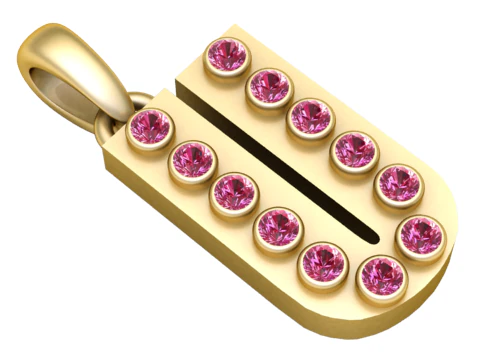 HIP HOP ALPHABET U PENDANT 3D PRINTABLE MODEL 3D Model