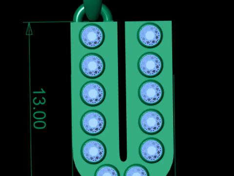 HIP HOP ALPHABET U PENDANT 3D PRINTABLE MODEL 3D Model