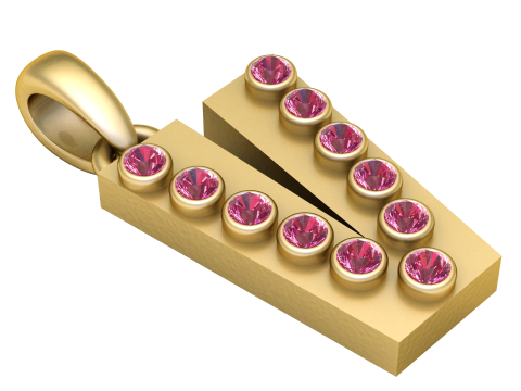 HIP HOP ALPHABET V PENDANT 3D PRINTABLE MODEL Modèle 3D