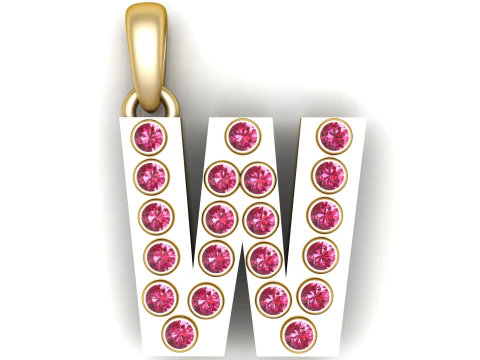 ХІП-ХОП АЛФАВІТ W ПІДВІСНА 3D МОДЕЛЬ ДЛЯ ДРУКУ 3D Модель