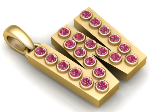 HIP HOP ALPHABET W PENDANT 3D PRINTABLE MODEL Modèle 3D