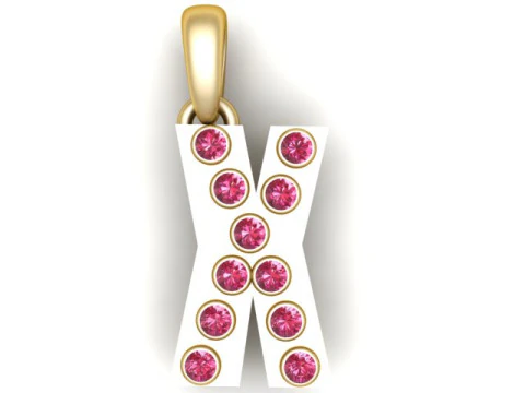 HIP HOP ALPHABET X PENDANT 3D PRINTABLE MODEL 3D Model