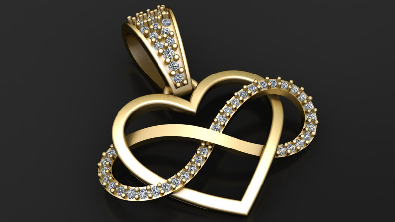 HEART PRECIOUS DESIGN PENDANT 3D PRINTABLE MODEL Modelo 3D .c4d .max .obj .3ds .fbx .stl .blend 