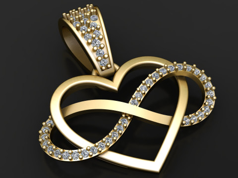 HEART PRECIOUS DESIGN PENDANT 3D PRINTABLE MODEL 3D Model