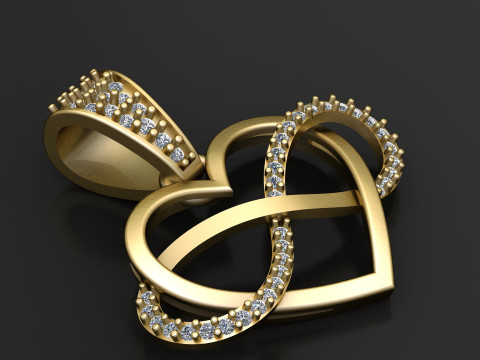 HEART PRECIOUS DESIGN PENDANT 3D PRINTABLE MODEL Modelo 3D