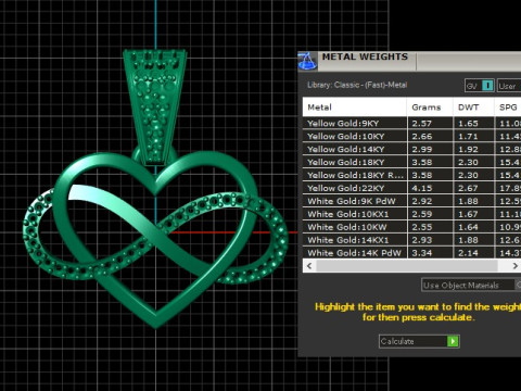 HEART PRECIOUS DESIGN PENDANT 3D PRINTABLE MODEL Modelo 3D