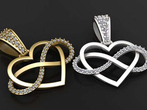 HEART PRECIOUS DESIGN PENDANT 3D PRINTABLE MODEL Modelo 3D