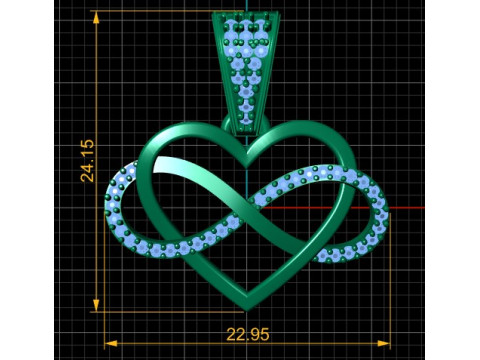 HEART PRECIOUS DESIGN PENDANT 3D PRINTABLE MODEL Modelo 3D
