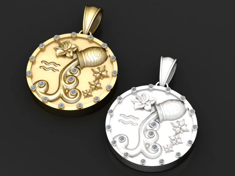 ZODIAC SIGN PENDANT 3D PRINTABLE MODEL 3D Model