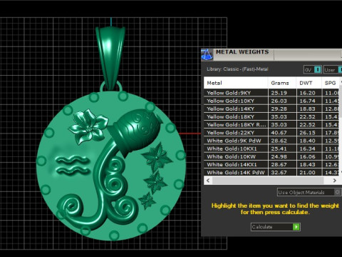 ZODIAC SIGN PENDANT 3D PRINTABLE MODEL Model 3D
