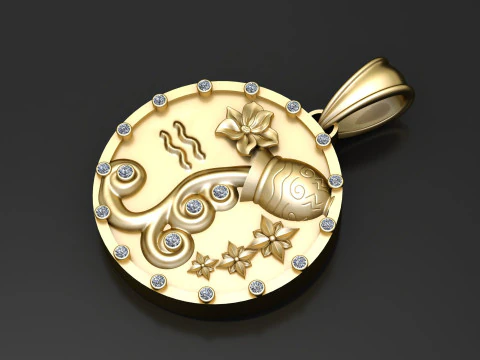 ZODIAC SIGN PENDANT 3D PRINTABLE MODEL 3D Model