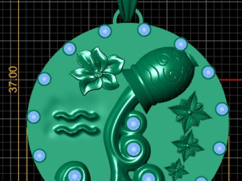 ZODIAC SIGN PENDANT 3D PRINTABLE MODEL Model 3D