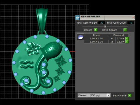 ZODIAC SIGN PENDANT 3D PRINTABLE MODEL 3D Model