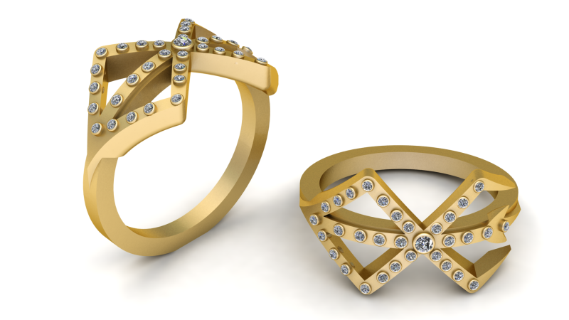Wishbone ring pandant 3D PRINTABLE MODEL Model do druku 3D .c4d .max .obj .3ds .fbx .stl .blend 