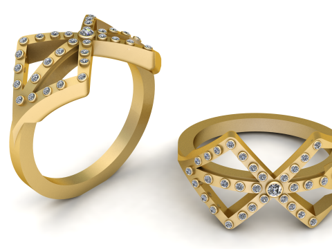 Wishbone ring pandant 3D PRINTABLE MODEL 3D Принт Модель