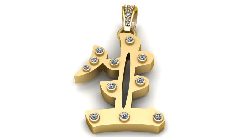Hip Hop Anchor pendant 3d printable model 3Dプリントモデル .c4d .max .obj .3ds .fbx .stl .blend 
