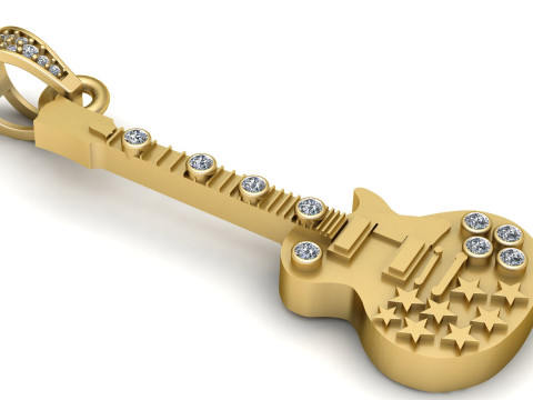 Buy Electric Guitar pendant 3d printable model 3D Принт Модель