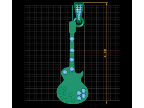 Buy Electric Guitar pendant 3d printable model 3D Print Model