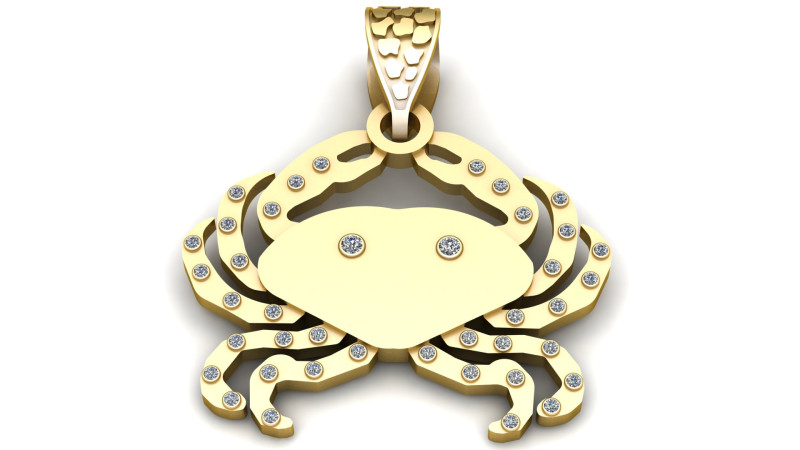 Crab Pendant3D printed model 3D Print Model .c4d .max .obj .3ds .fbx .stl .blend 