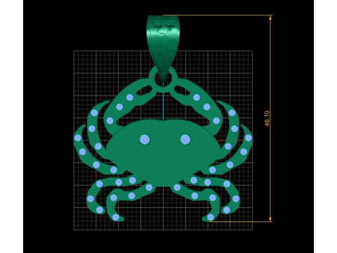 Crab Pendant3D printed model 3D Print Model