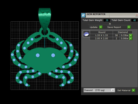 Crab Pendant3D printed model 3D Print Model