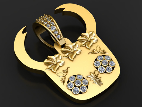 STYLISH WEDDING pandant 3D printable model 3D Принт Модель