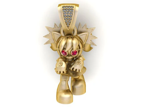 슈퍼 소닉 펜던트 3D 인쇄 가능 모델 3D 프린트 모델