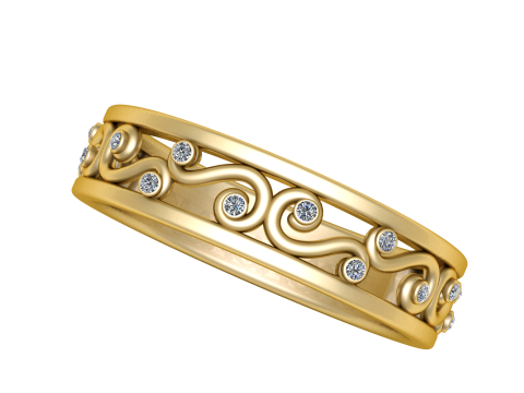 FANCY ENGAGEMENT RING 3D PRINTABLE MODEL 3D Принт Модель