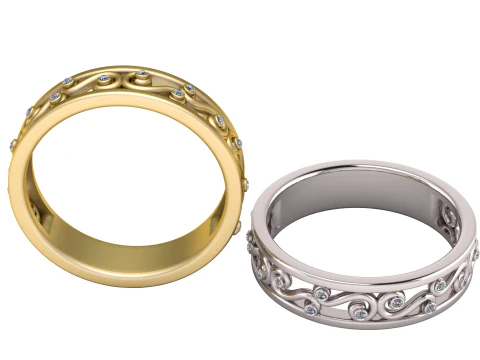 FANCY ENGAGEMENT RING 3D PRINTABLE MODEL 3D Print Model